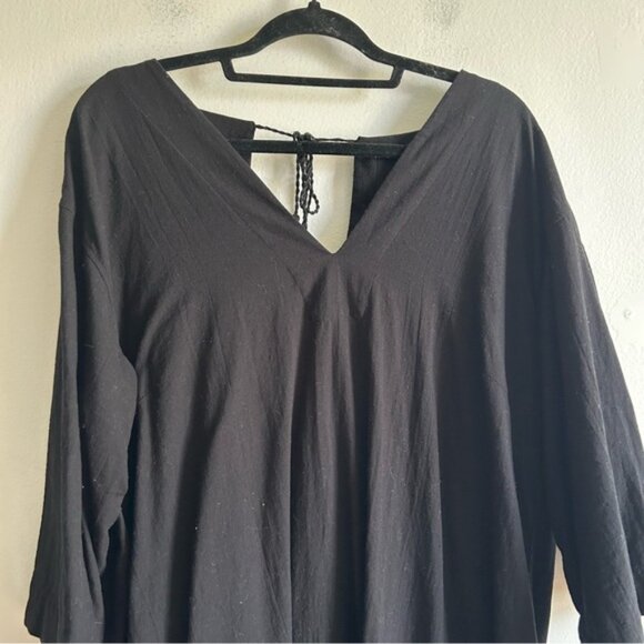 Arket Sz M Neps Black Cotton Relaxed Tunic Dress - Picture 5 of 13